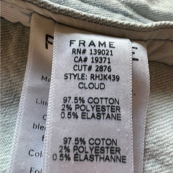 FRAME acid wash distressed in Cloud blue jean jacket sz L tie-dye festival - Picture 6 of 13